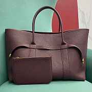 Loro Piana Ghiera Shopper Large Calfskin Burgundy - 40x26x18cm - 2