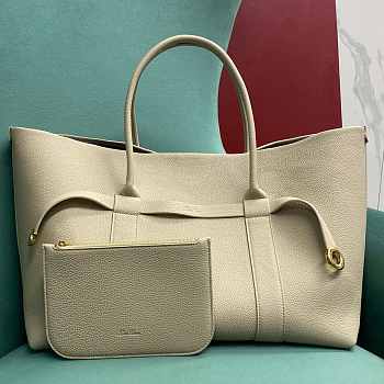 Loro Piana Ghiera Shopper Large Calfskin Beige - 40x26x18cm
