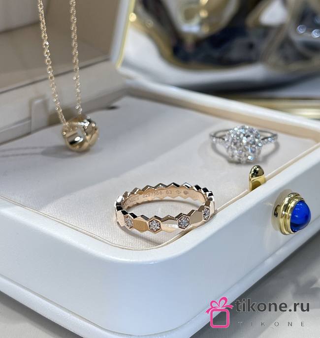 Bee De Chaumet Ring Rose Gold Diamonds 4mm - 1