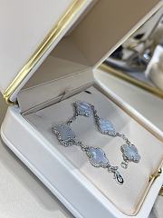 VCA Vintage Alhambra Bracelet 5 Motifs 18K White Gold White - 6