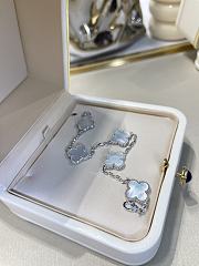 VCA Vintage Alhambra Bracelet 5 Motifs 18K White Gold White - 4