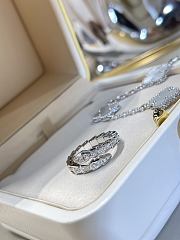 Bvlgari Serpenti Viper 18KT White Gold Ring Set With Full Pave Diamonds - 5