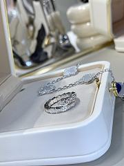 Bvlgari Serpenti Viper 18KT White Gold Ring Set With Full Pave Diamonds - 4
