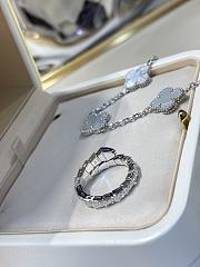 Bvlgari Serpenti Viper 18KT White Gold Ring Set With Full Pave Diamonds - 3