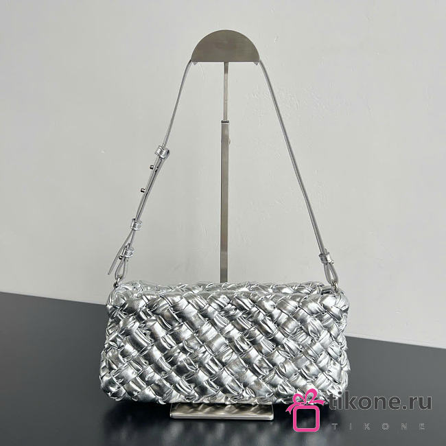 Bottega Veneta Kalimero Cha Cha Silver - 28.5x15x6cm - 1