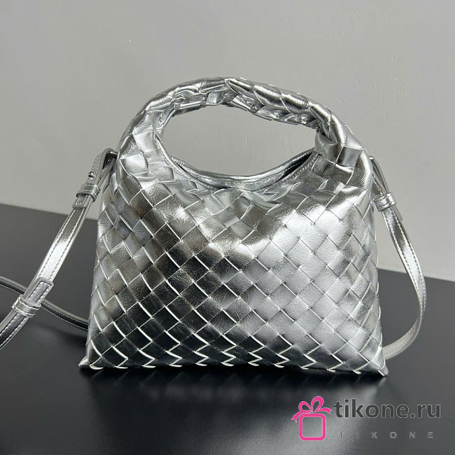 Bottega Veneta Mini Hop Silver - 25.5x14.5x11cm - 1