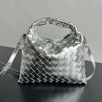 Bottega Veneta Mini Hop Silver - 25.5x14.5x11cm
