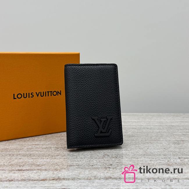 LV Pocket Organizer LV Aerogram Black M69979 - 7.5x11.1x1cm - 1