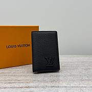 LV Pocket Organizer LV Aerogram Black M69979 - 7.5x11.1x1cm - 1