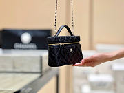 Chanel Long Vanity With Chain Grained Calfskin Black - 19x14x5cm - 4