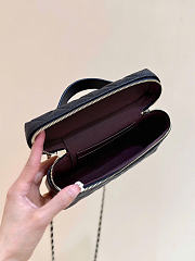 Chanel Long Vanity With Chain Grained Calfskin Black - 19x14x5cm - 5