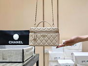 Chanel Long Vanity With Chain Grained Calfskin Beige - 19x14x5cm - 1