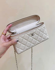 Chanel Long Vanity With Chain Grained Calfskin Beige - 19x14x5cm - 6