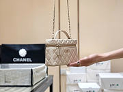 Chanel Long Vanity With Chain Grained Calfskin Beige - 19x14x5cm - 4