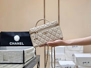 Chanel Long Vanity With Chain Grained Calfskin Beige - 19x14x5cm - 3