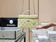 Chanel Long Vanity With Chain Grained Calfskin Light Yellow - 19x14x5cm - 1