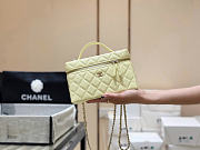 Chanel Long Vanity With Chain Grained Calfskin Light Yellow - 19x14x5cm - 3