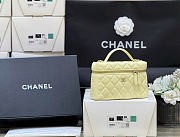Chanel Long Vanity With Chain Grained Calfskin Light Yellow - 19x14x5cm - 2