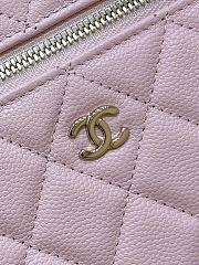Chanel Long Vanity With Chain Grained Calfskin Light Pink- 19x14x5cm - 6