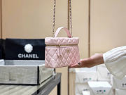 Chanel Long Vanity With Chain Grained Calfskin Light Pink- 19x14x5cm - 5