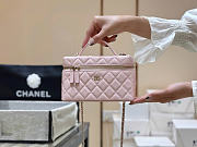 Chanel Long Vanity With Chain Grained Calfskin Light Pink- 19x14x5cm - 2