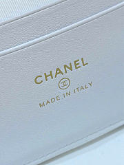 Chanel Long Vanity With Chain Grained Calfskin White - 19x14x5cm - 5