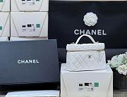 Chanel Long Vanity With Chain Grained Calfskin White - 19x14x5cm - 3