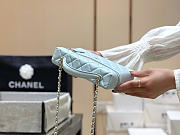 Chanel Long Vanity With Chain Grained Calfskin Light Blue - 19x14x5cm - 4
