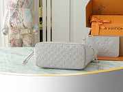 LV Neverfull MM Monogram Empreinte Leather Brume Gray M13758 - 31x28x14cm - 3