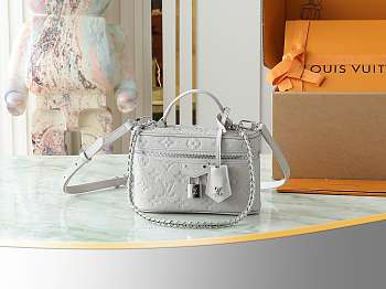 LV Vanity Chain Pouch Monogram Empreinte Leather Brume Gray M13593 - 11.5x6.5x19cm