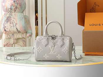 LV Speedy Bandouliere 20 Bicolor Monogram Empreinte Gray M14207 - 13.5x12x20.5cm