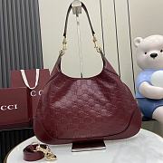 Gucci B Medium Shoulder Bag Red GG Embossed Leather - 42x36x2cm - 1