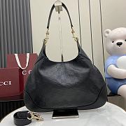 Gucci B Medium Shoulder Bag Black GG Embossed Leather - 42x36x2cm - 1