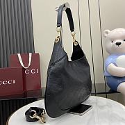 Gucci B Medium Shoulder Bag Black GG Embossed Leather - 42x36x2cm - 5
