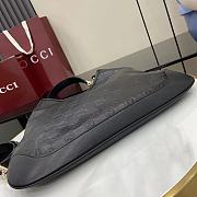 Gucci B Medium Shoulder Bag Black GG Embossed Leather - 42x36x2cm - 2