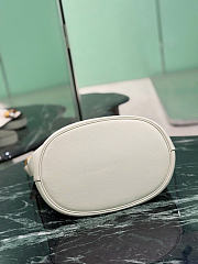 Prada Buckle Leather Bucket Bag With Jeweled Belt White 1BE085 - 26.5x29x18cm - 4