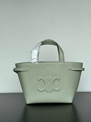 Celine Mini Cabas Anais Leather Tote Triomphe In Grained Calfskin Light Clay - 20x21x10cm - 4