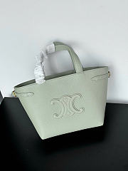 Celine Mini Cabas Anais Leather Tote Triomphe In Grained Calfskin Light Clay - 20x21x10cm - 2