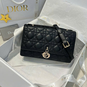 My Dior Top Handle Bag Black Cannage Lambskin - 24x15x6.5cm