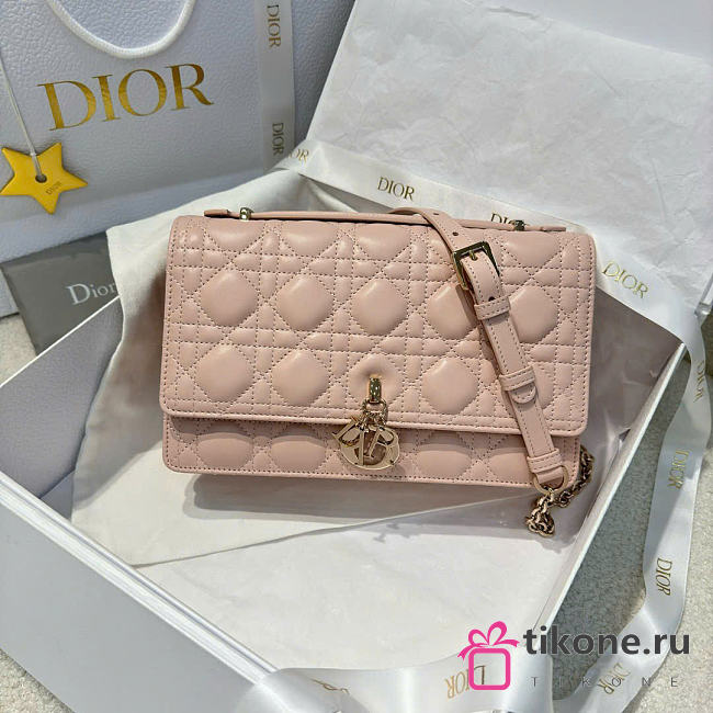My Dior Top Handle Bag Light Pink Cannage Lambskin - 24x15x6.5cm - 1