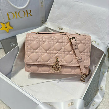 My Dior Top Handle Bag Light Pink Cannage Lambskin - 24x15x6.5cm