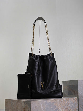 YSL Jamie Pochon In Lambskin Black - 34x26x2cm