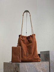 YSL Jamie Large Pochon in Suede Warm Caramel Cognac - 34x26x2cm - 1