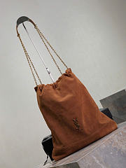 YSL Jamie Large Pochon in Suede Warm Caramel Cognac - 34x26x2cm - 4