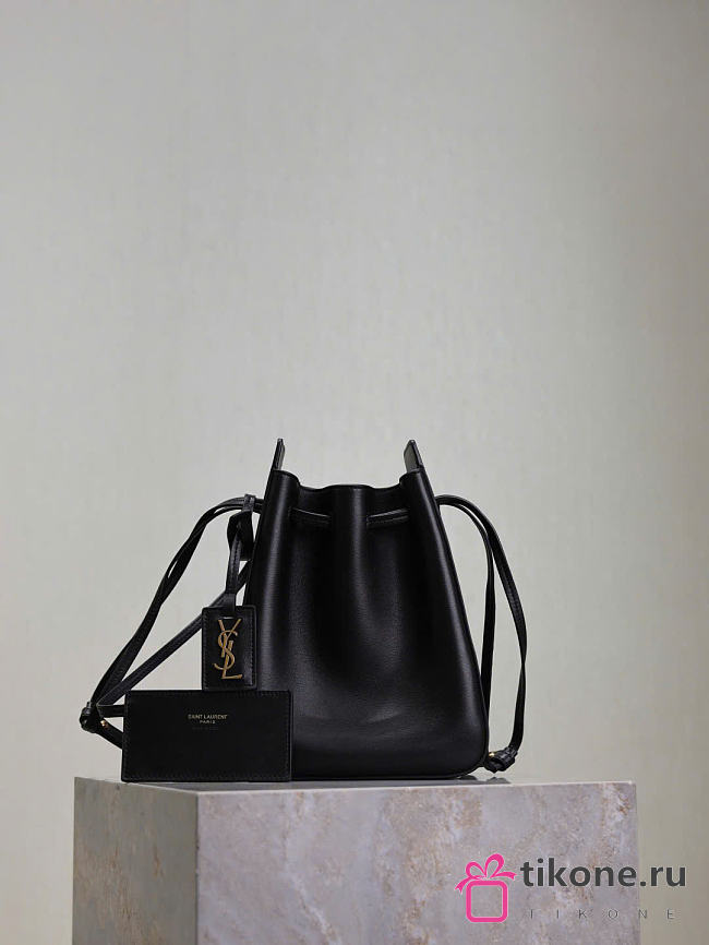 YSL Bucket Bag Leather Black - 24x18x7cm - 1