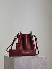 YSL Bucket Bag Leather Red - 24x18x7cm - 4