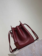 YSL Bucket Bag Leather Red - 24x18x7cm - 2