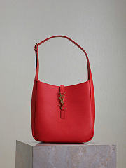 YSL Le 5 A 7 Supple Small In Grained Leather Red - 23x22x8.5cm - 6