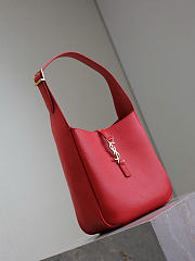 YSL Le 5 A 7 Supple Small In Grained Leather Red - 23x22x8.5cm - 5