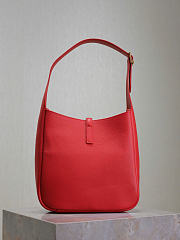 YSL Le 5 A 7 Supple Small In Grained Leather Red - 23x22x8.5cm - 4